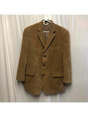 Calvin Klein Corduroy Blazer Mens Size 41R Vintage Camel Brown Suit Jacket